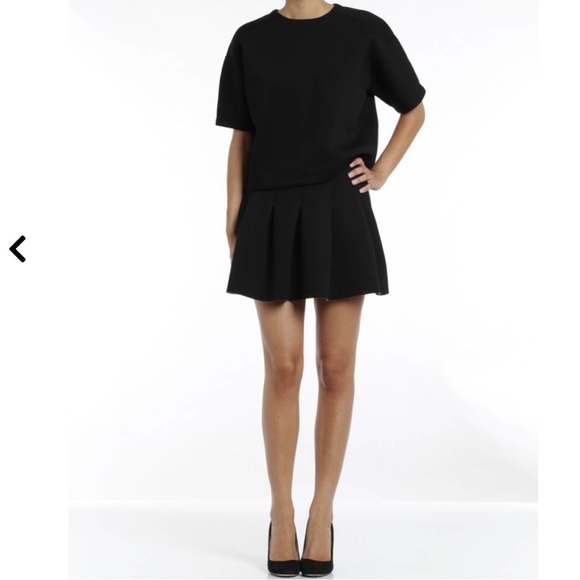 ALEXANDER WANG Black Neoprene Box Pleated Short Length Mini Skirt Small - Picture 3 of 15